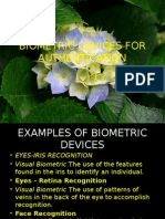 Biometric Devices For Authentication