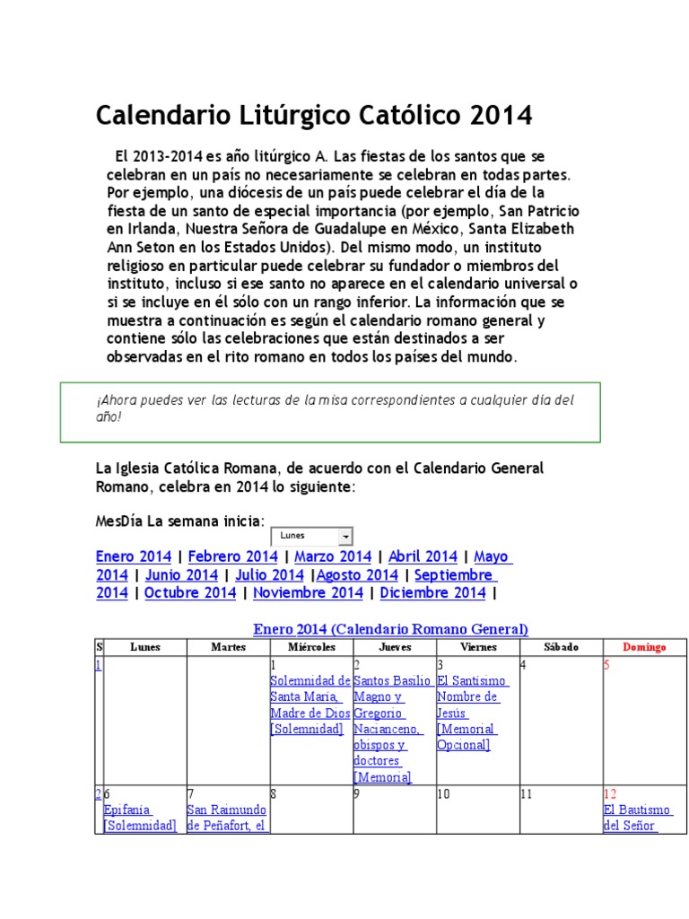 Calendario Litúrgico 2012-2015 | PDF | Fiestas cristianas y días santos |  Comportamiento cristiano y experiencia, image size:768x1024