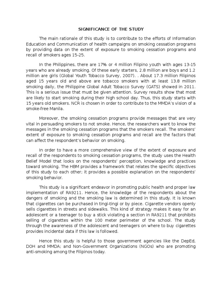 thesis statement about anti smoking advertisement