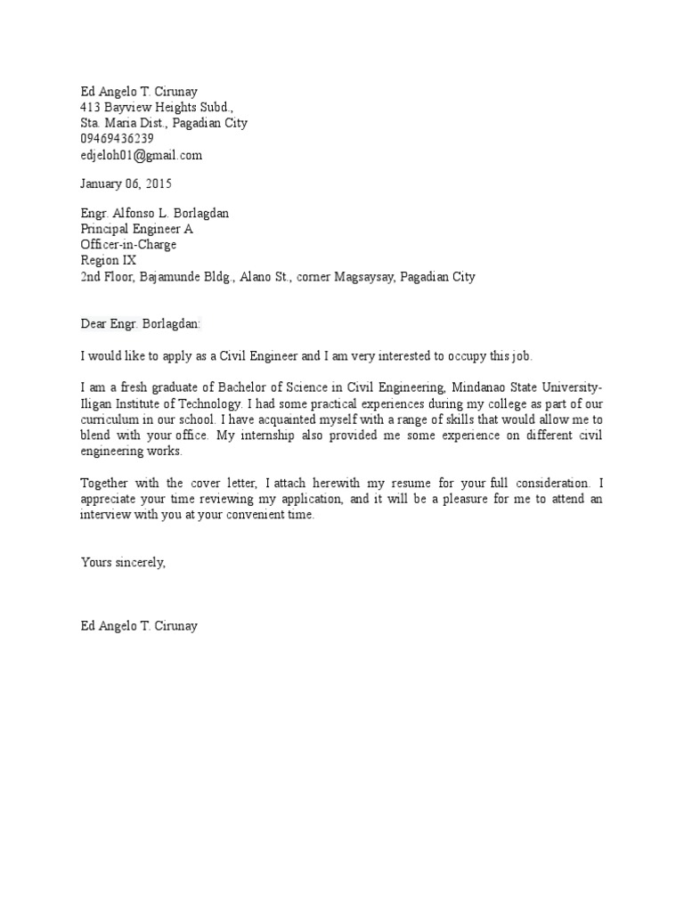 Application Letter Nha