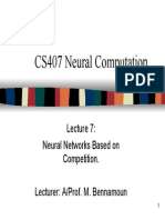 CS407 Neural Computation: Neural Networks Based On Competition. Lecturer: A/Prof. M. Bennamoun