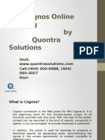 Cognos Online Training by Quontra Solutions: Visit: Call: (404) 900-9988, (404) 990-3007 Mail