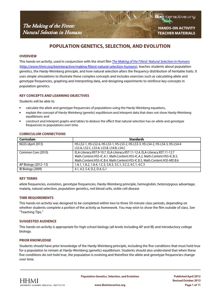 Malaria Populationgenetics Teacher Zygosity Dominance Genetics