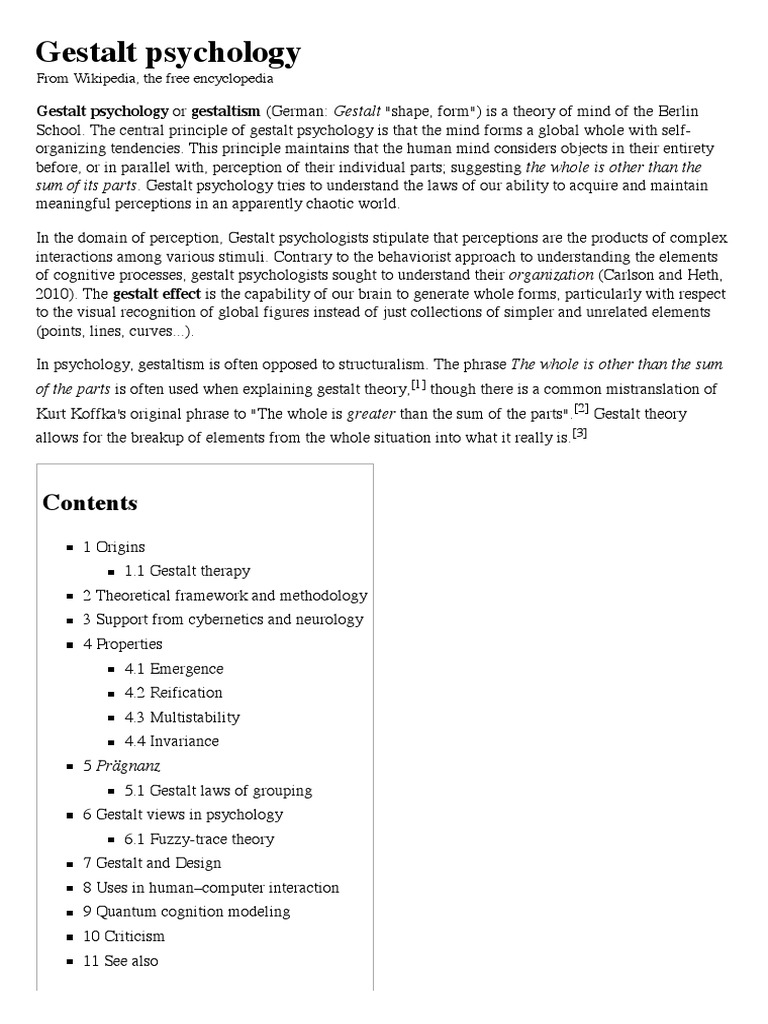 Gestalt | PDF | Perception | Cognitive Science