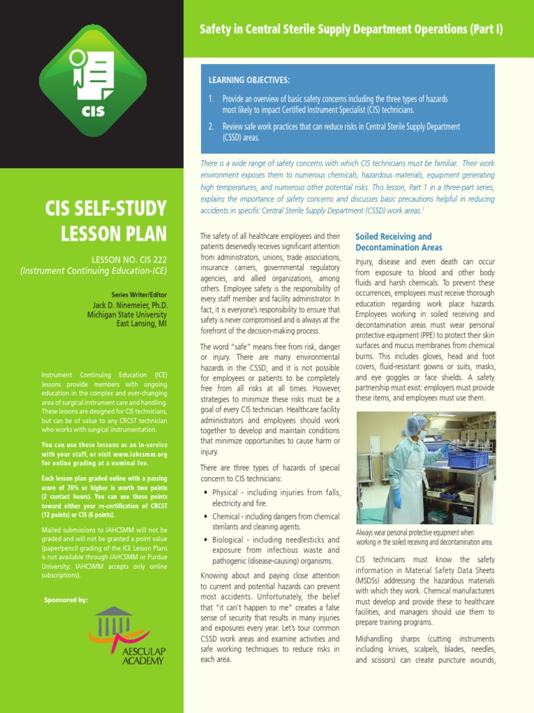 CSSD Safety PDF PDF Personal Protective Equipment Sterilization