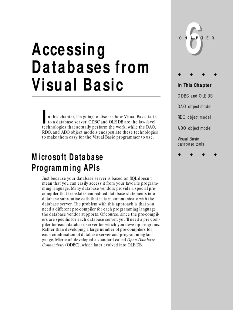 Accessing Databases with Visual Basic | PDF | Databases | Application ...