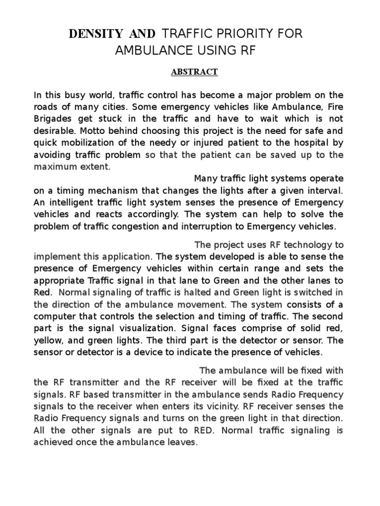 RF Traffic Priority System for Ambulances | PDF