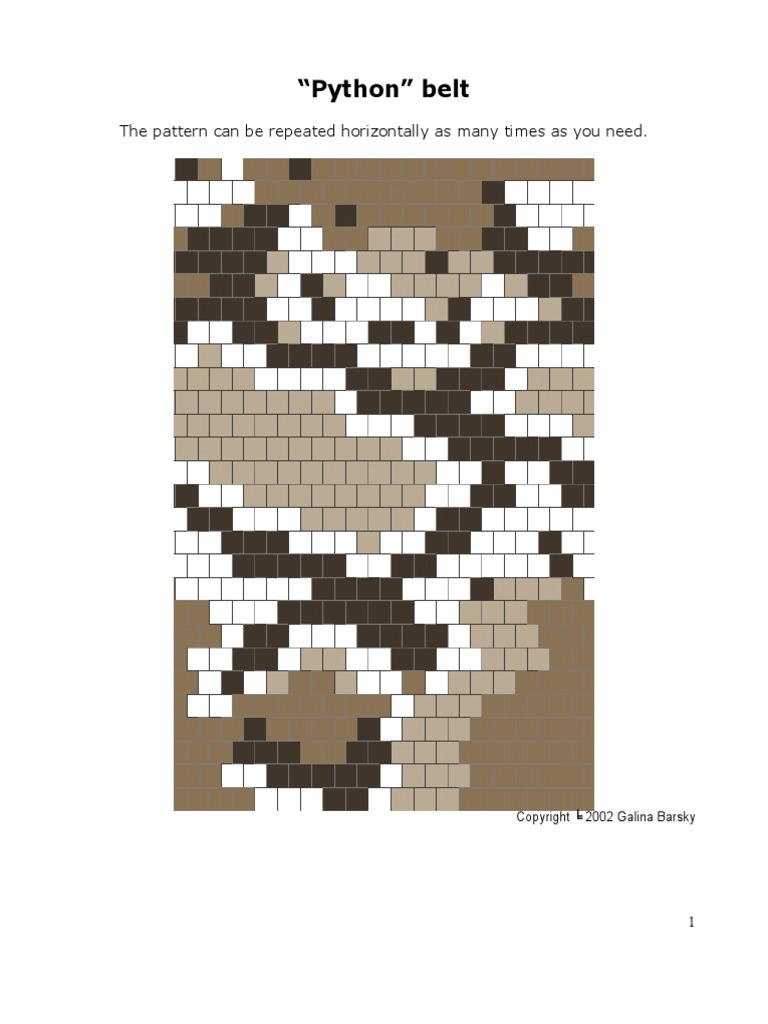 Repeating Python Belt Pattern Guide | PDF