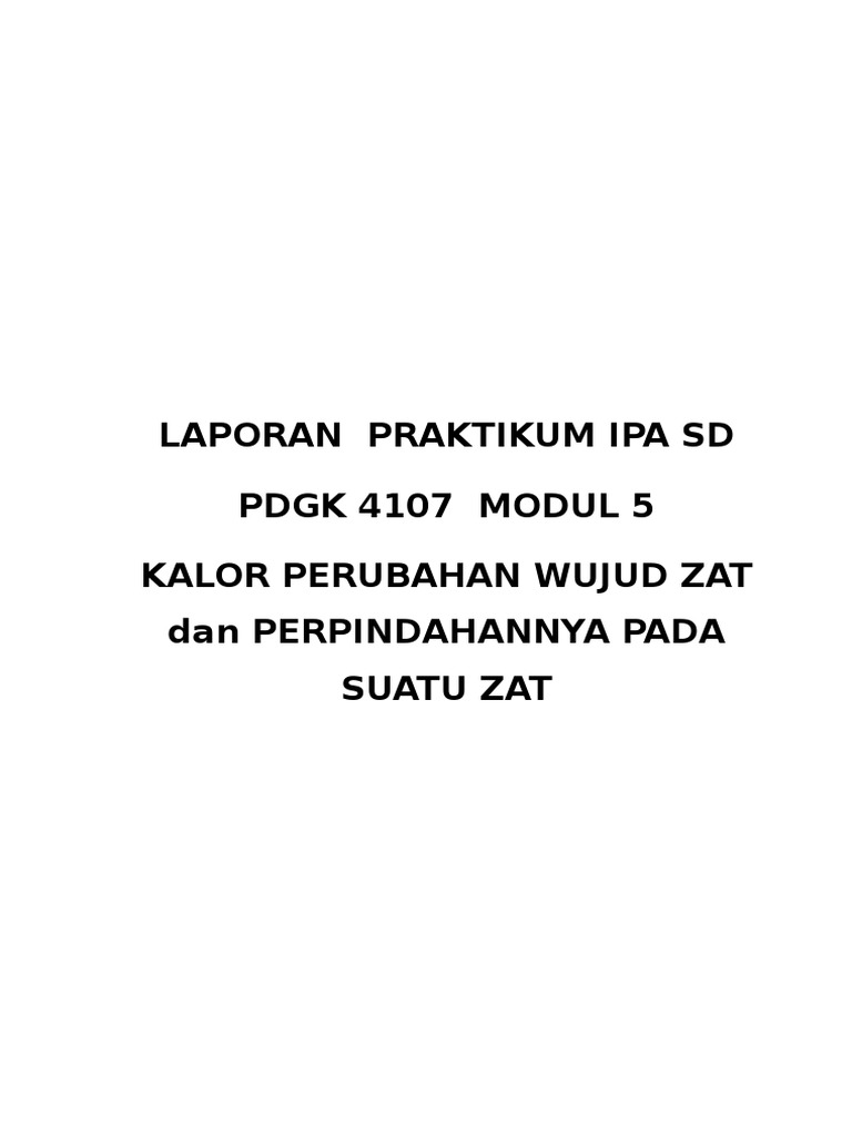 Laporan Praktikum Ipa SD | PDF