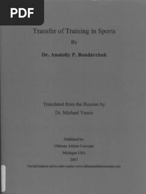 洋書 Transfer of Training in Sports Vol. III Transfer of Training in Sports Vol. III: Bondarchuk, Dr