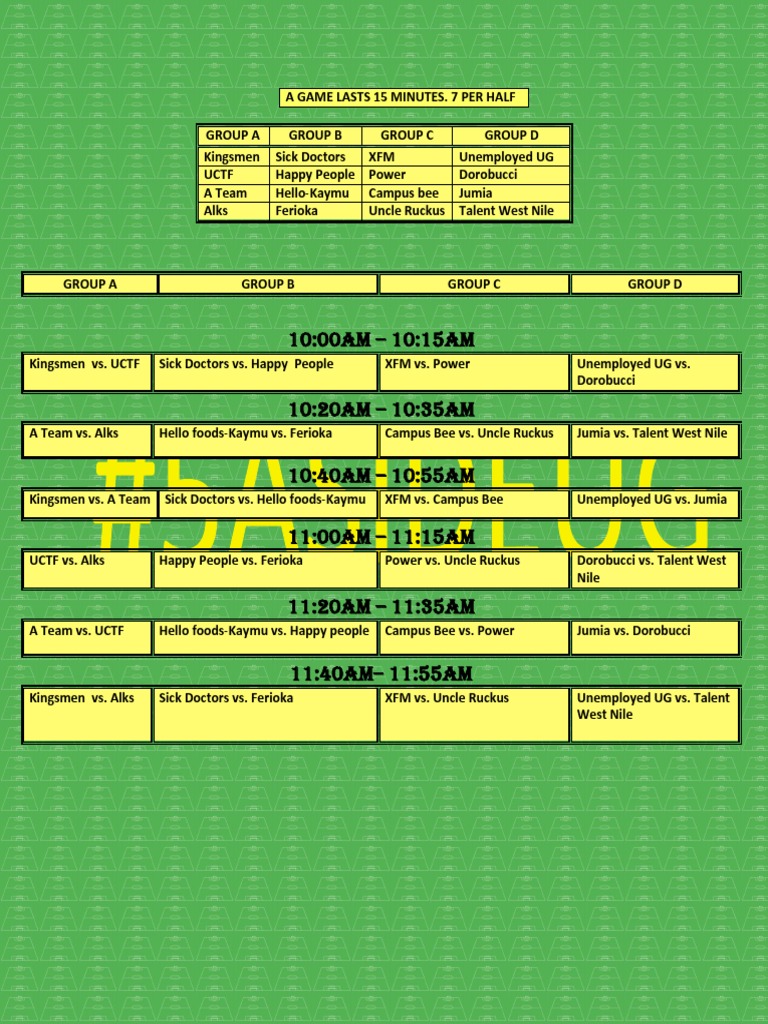 Tournament Schedule and Matchups | PDF