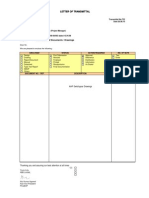 Submission of Documents / Drawings: Letter of Transmittal Letter of Transmittal