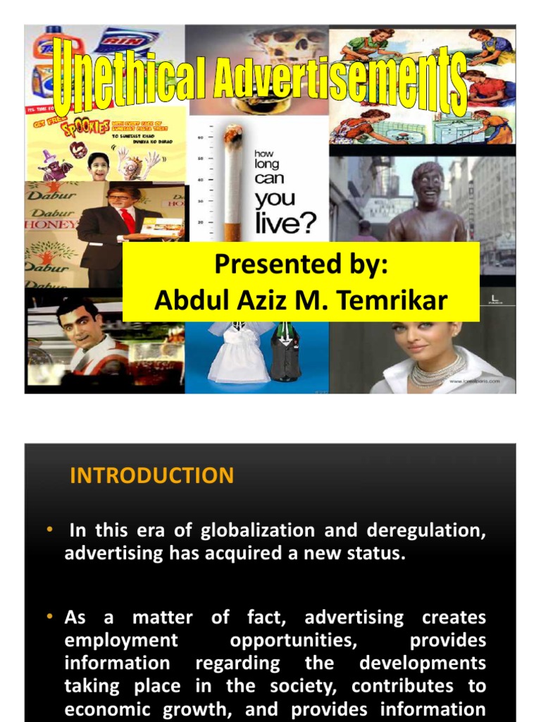 Unethical Advertising Practices Explained | PDF | Advertising | Beverages