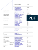 Target Language Worksheet Title Level