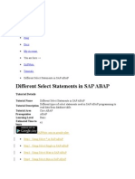 Select Statements in Sap Abap