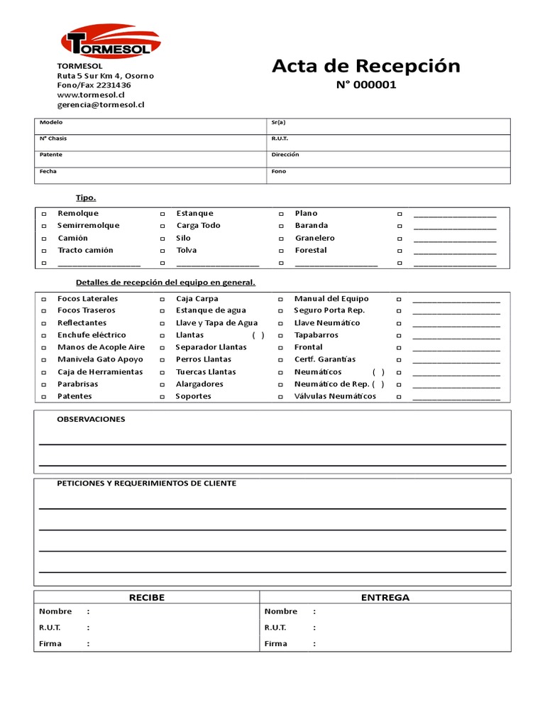Acta de Recepción | PDF