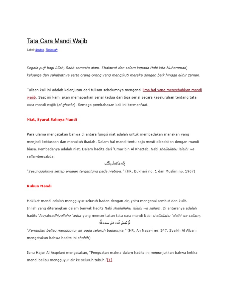 Tata Cara Mandi Wajib Docx
