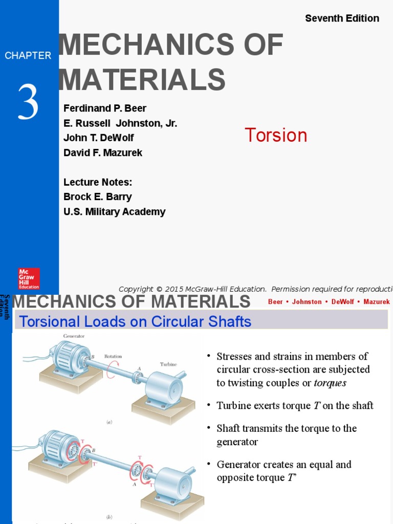 Torsion Mechanics of Material | PDF