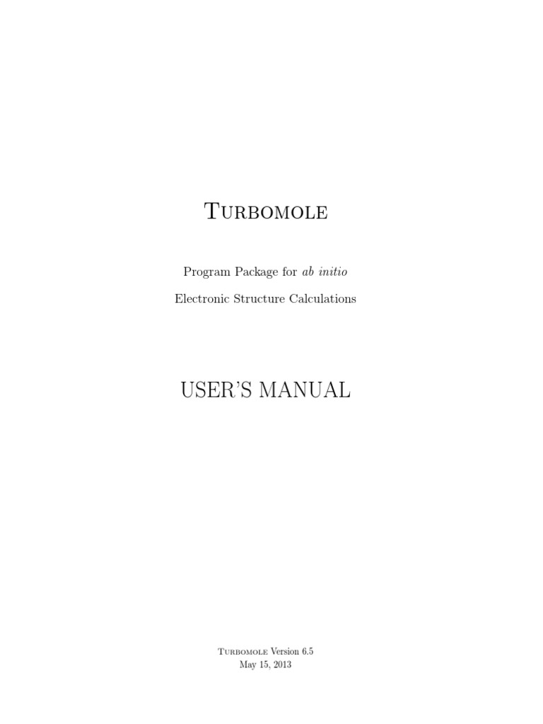 Turbomole Manual 6-5 | PDF | Density Functional Theory | Hartree