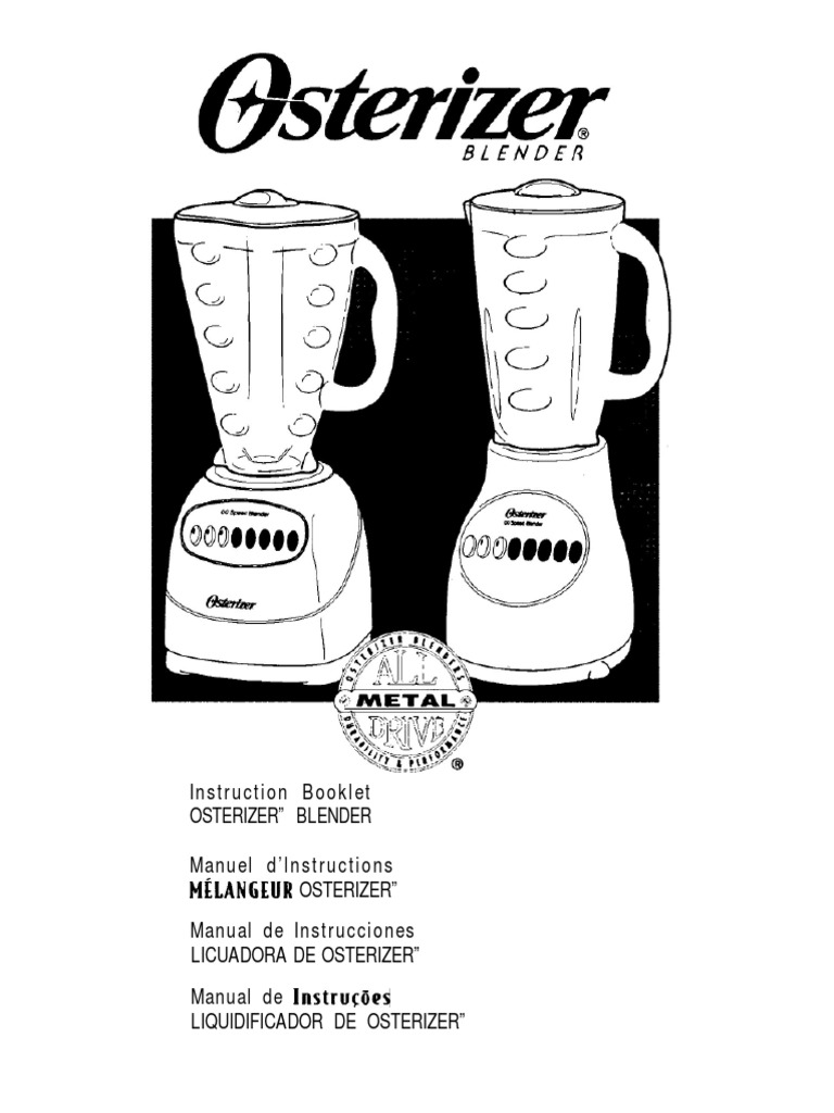 Osterizer Blender Instruction Manual | PDF | Leisure | Nature