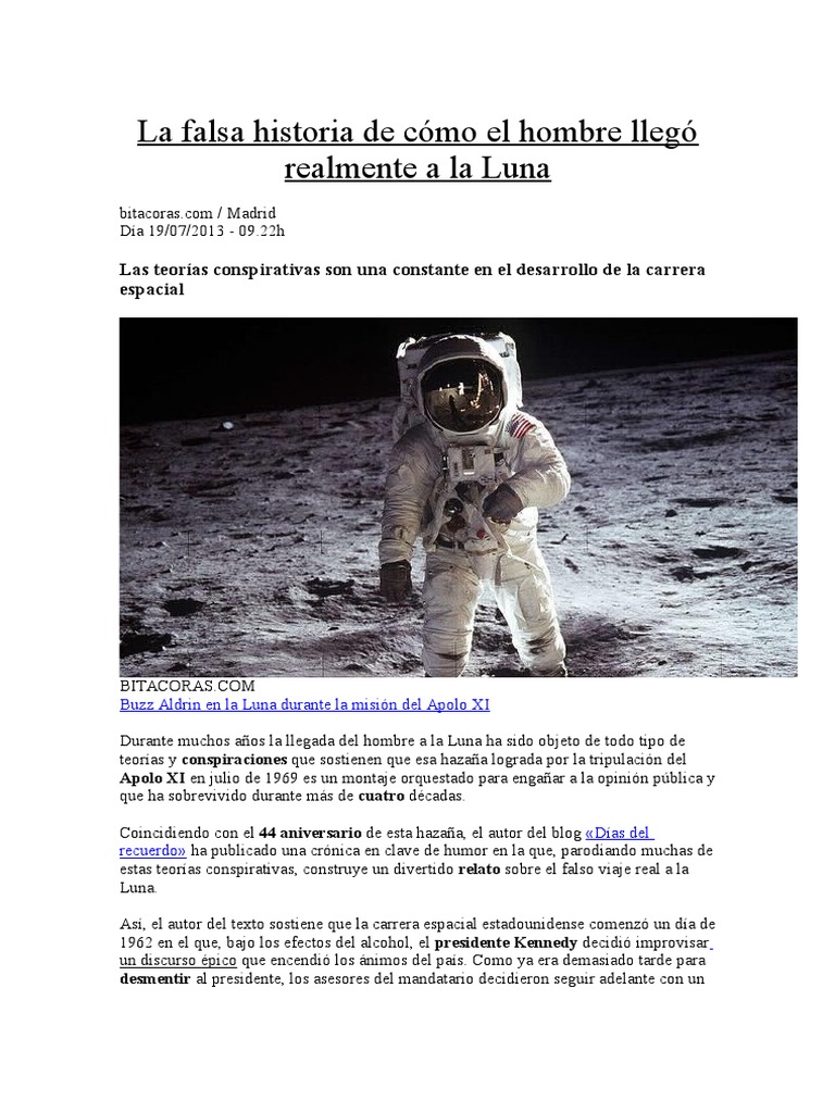 La Falsa Historia de Cómo El Hombre Llegó Realmente A La Luna Apolo