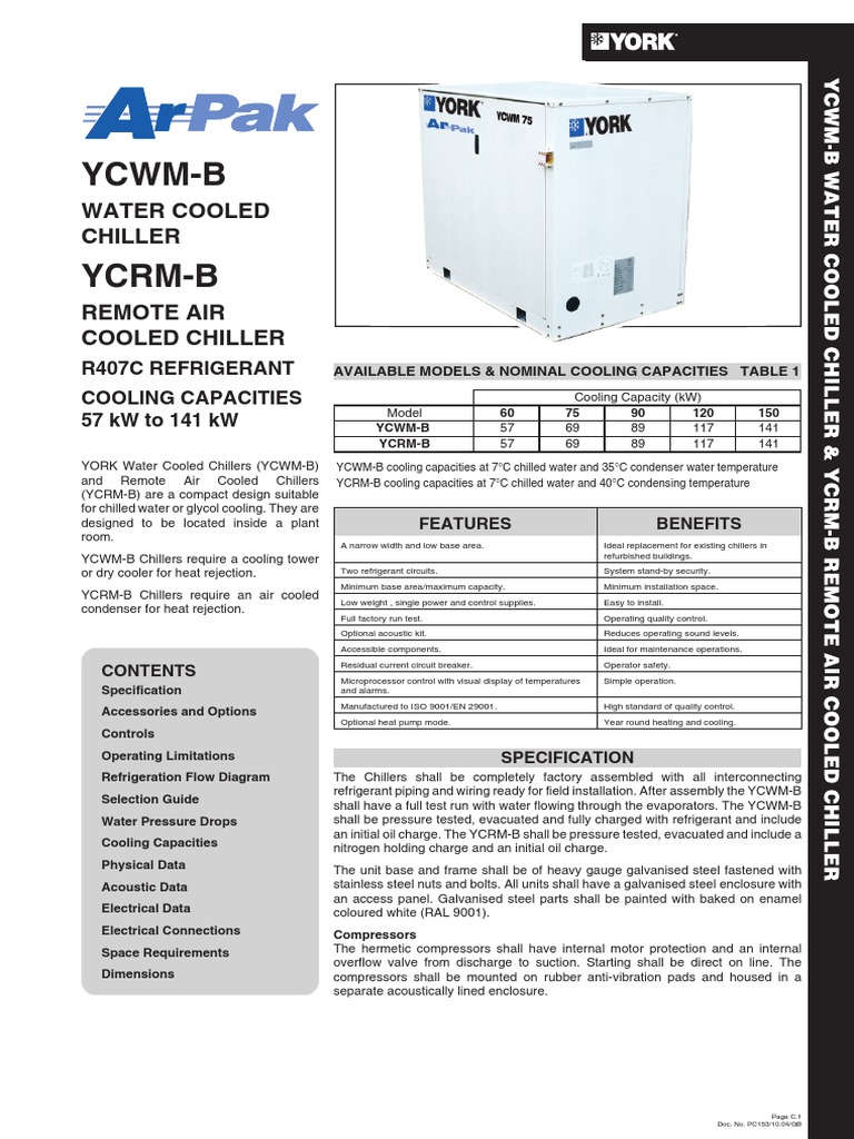 Technical YCWM | PDF | Heat Pump | Heat Exchanger
