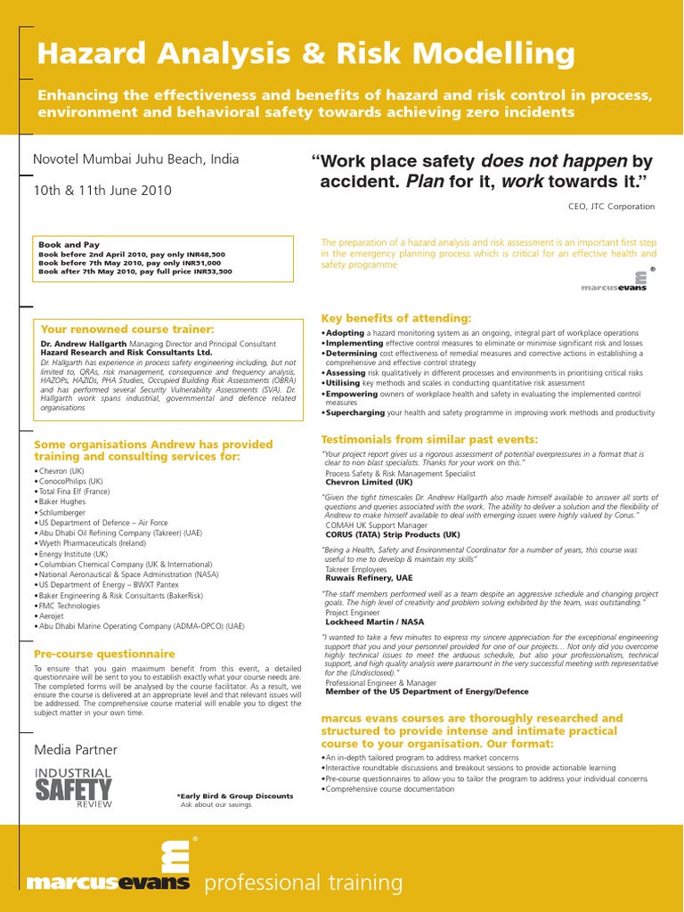 Hazard Analysis & Risk Modelling - International | PDF | Risk ...