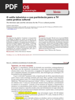 O estilo televisivo e sua pertinência para a TV como prática cultural