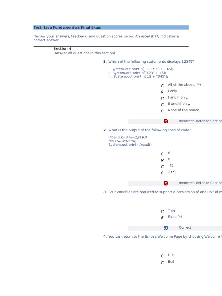 Java Fundamentals Exam Review | PDF | Inheritance (Object Oriented ...