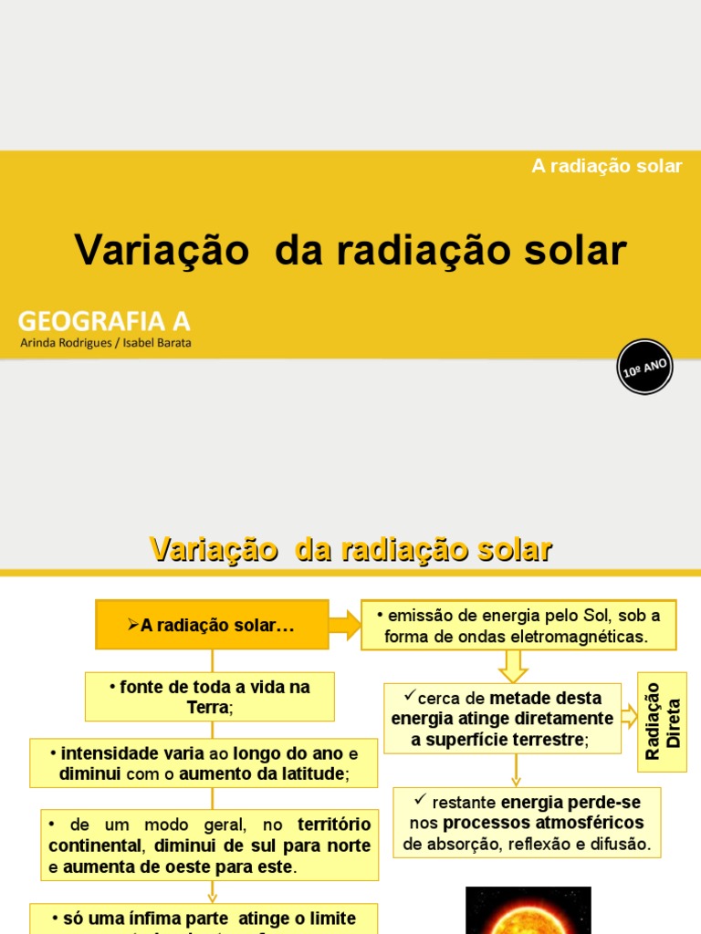 Variação da Radiação Solar na Terra | PDF | Terra | Luz solar