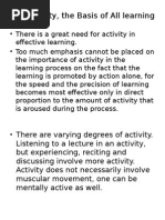 Self Activity the Basis of All Learning