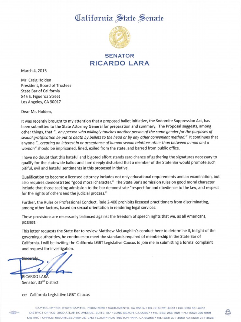 Letter to California Bar 030415