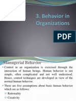 3. Behavior in Organization