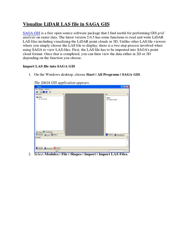 Visualizing LiDAR LAS in SAGA GIS | PDF | Lidar | Geographic ...