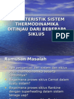 Karakteristik Sistem Thermodinamika Ditinjau Dari Beberapa Siklus