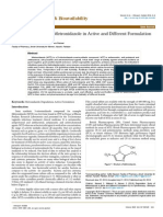 Degradation Study of Metronidazole in Active and Different Formulation by Uv Spectros