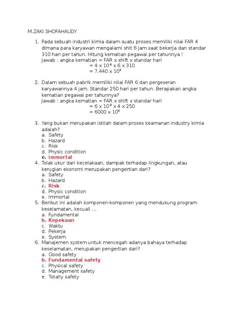 Kumpulan Soal Soal K3l