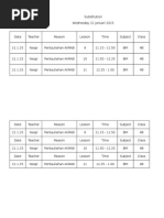 Contoh Jadual Relief