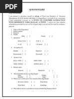 Afreen Big Bazaar Questionnaire