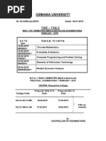 Osmania University: Time - Table