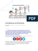 Eficácia Vs Eficiência