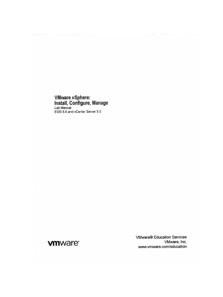 VMware VSphere Install, Configure, Manage (V5.5) - LAB MANUAL | PDF