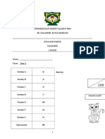 SK Tagaroh Year 1 English Exam 2014