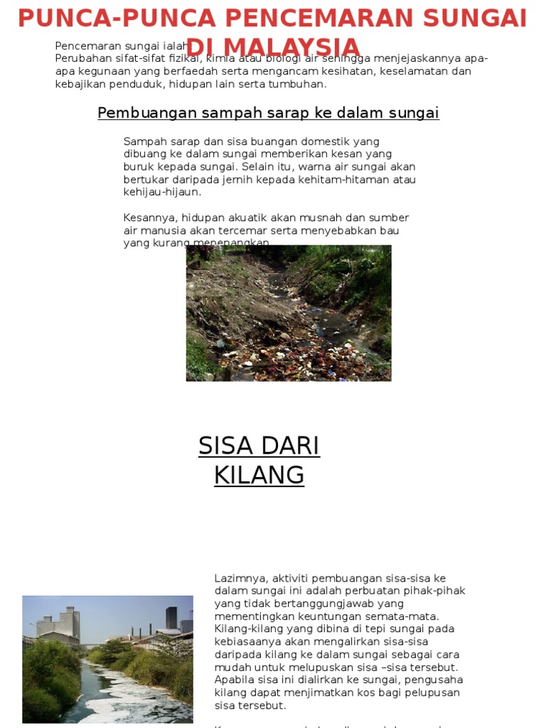 PUNCA - Punca Pencemaran Sungai | PDF