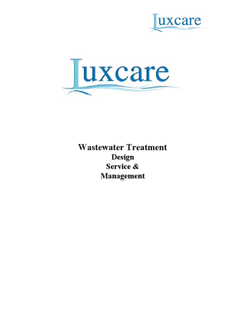 Luxcare Wastewater Treatment Sewage Treatment Environmental Technology