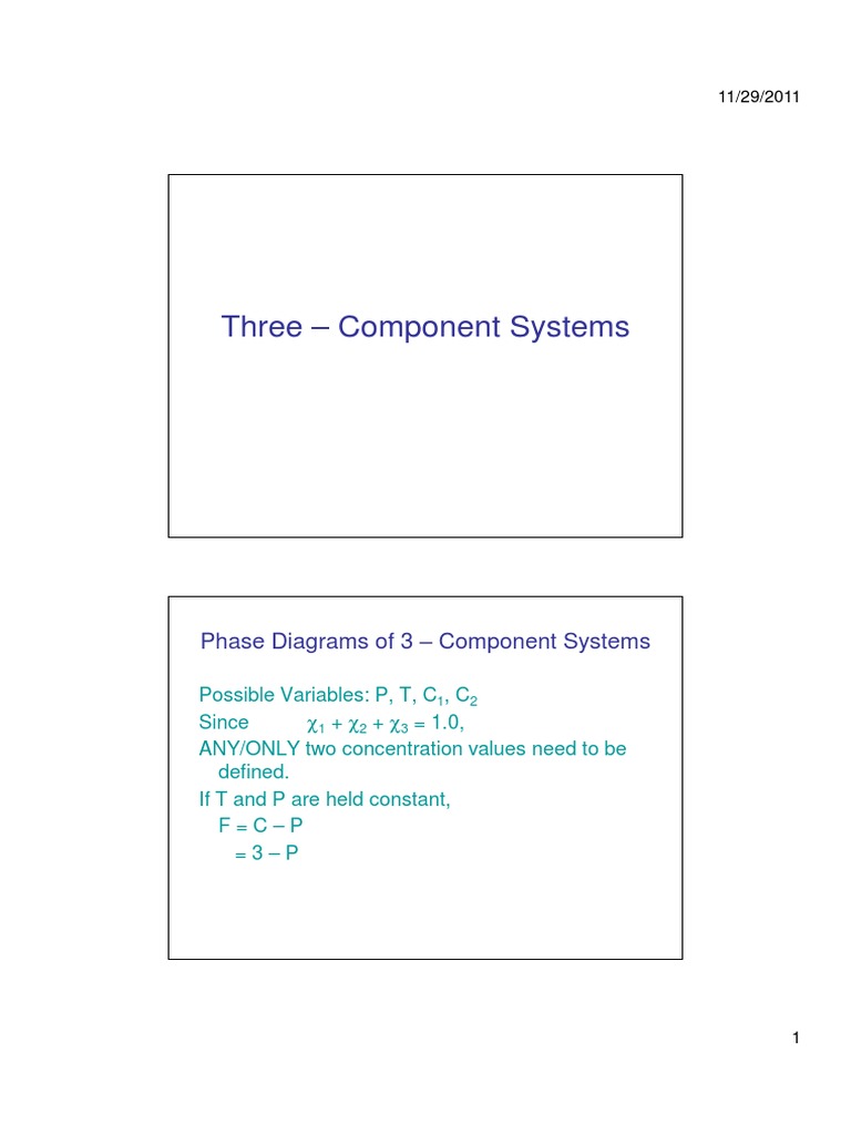 3 Component Systems Handout PDF Solution Physical Chemistry