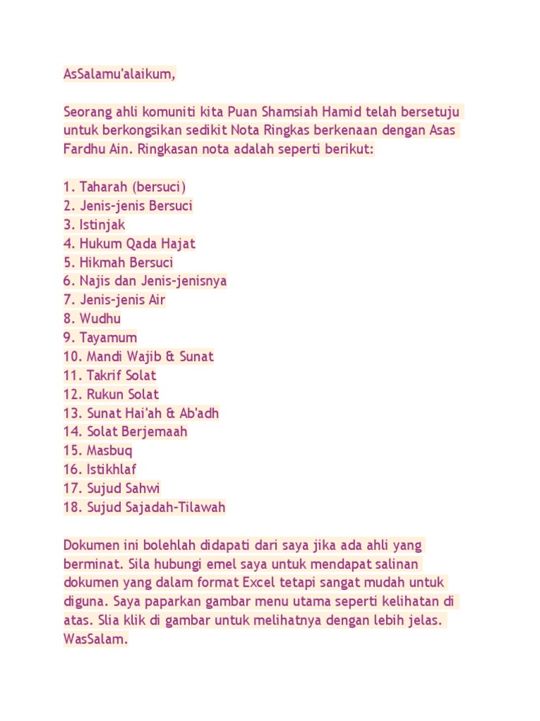 Ringkasan Jenis2 Ilmu Fardhu Ain Pdf