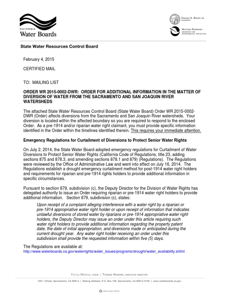 Water Rights Order | PDF | Water Right | Water Resources
