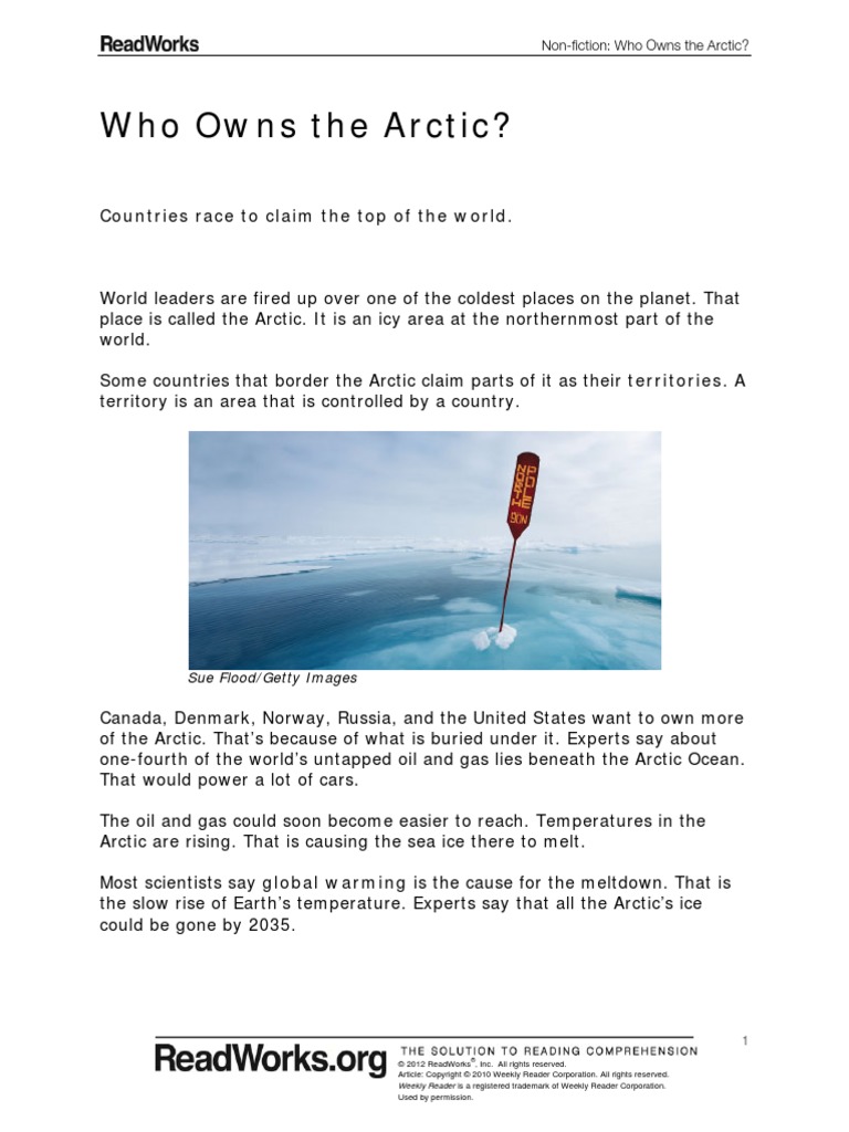 who owns the arctic readworks | Arctic | Arctic Ocean