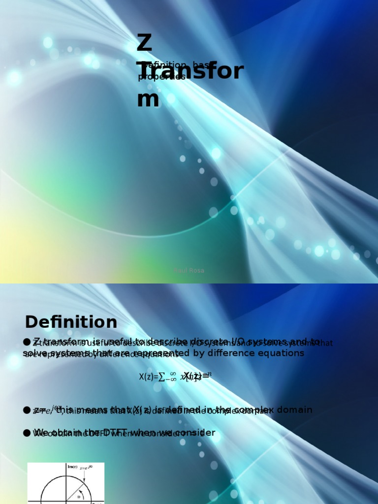 Z Transfor M: Definition, Basic Properties | PDF